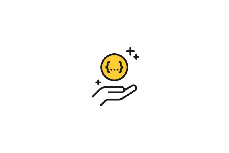 hand holding brackets icon