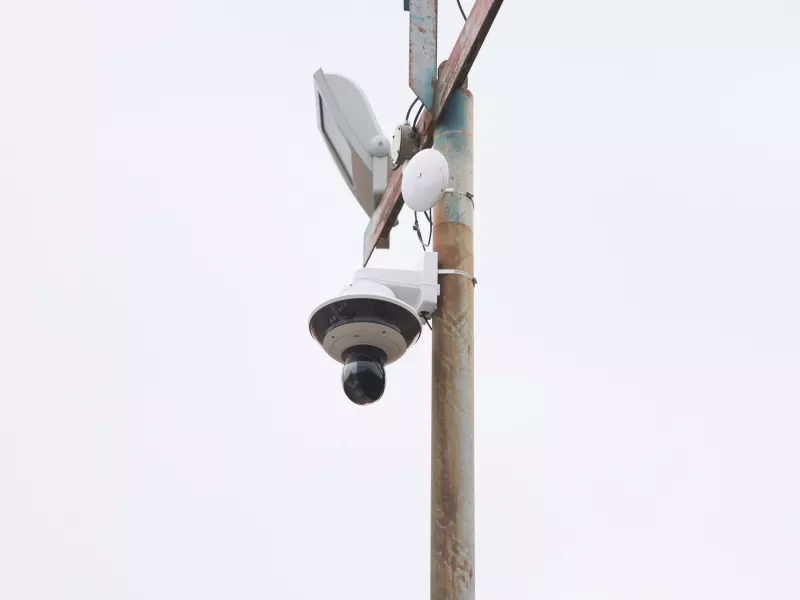 PTZ camera on pole at AIM in Montreal