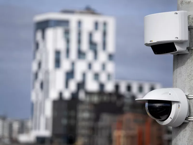 radar and panoramic camera mounted on pole