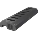 AXIS W703 Docking Station 8-bay, in black color, viewed from its left angle