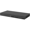 Black AXIS D8308 Fiber Aggregation Switch viewed from its left angle