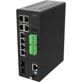 AXIS D8208-R Industrial PoE++ Switch, visto dal suo angolo sinistro