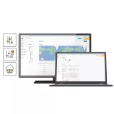 screen and laptop showing axis audio manager manager