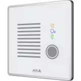 White AXIS I7020 Network Intercom viewed from its left angle