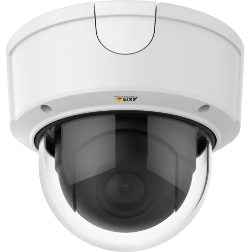 AXIS Q3615-VE IP Camera è dotata di Zipstream che consente di risparmiare larghezza di banda senza sacrificare la qualità. La telecamera è vista dal davanti