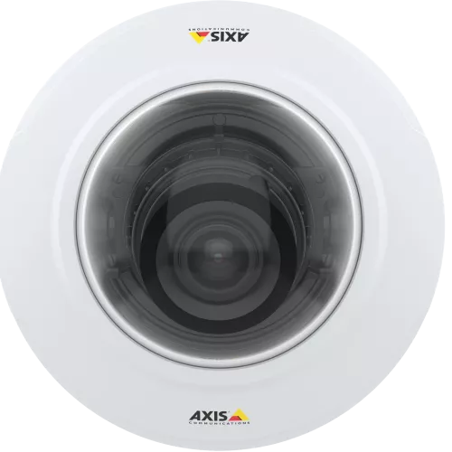 AXIS M4206-V IP Camera è dotata di 3 MP/HDTV 1080p e WDR varifocale per luce difficile. La telecamera è vista da davanti.