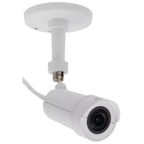 AXIS F8205 Bullet Accessory with AXIS F1005-E Sensor Unit mounted on stand, from the right angle