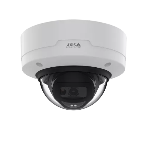 AXIS M3216-LVE in bianco e nero, montato nel soffitto