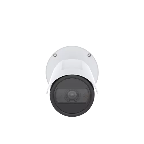 AXIS P1465-LE Bullet Camera w kolorze białym z logo Axis, widok z przodu