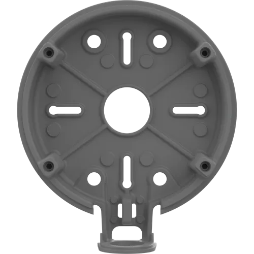 Grey conduit back box from the front