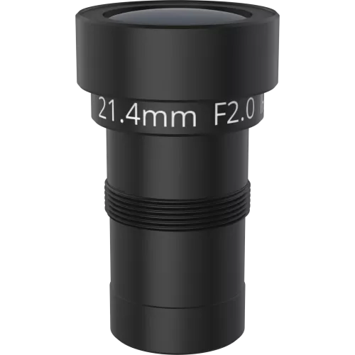 Lens M14 21.4 mm F2.0 IR, nero, visto dalla parte anteriore