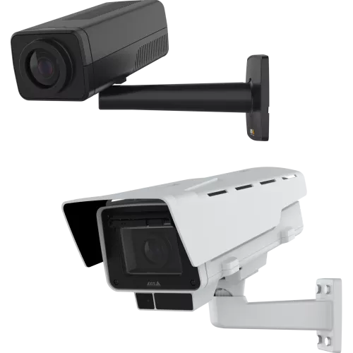 Indoor and outdoor block camera with white background