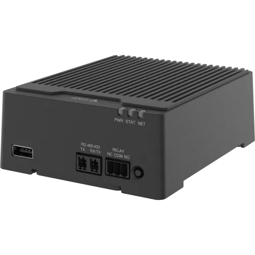 왼쪽 각도에서 본 검정색 AXIS D3110 Mk II Connectivity Hub