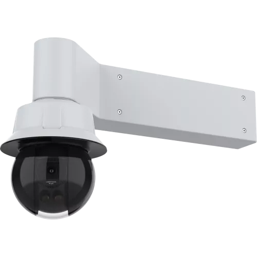 Product image of outer corner mount with a PTZ camera