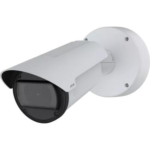Bullet Camera in white, mounted on a wall with visible lens and IR illumination