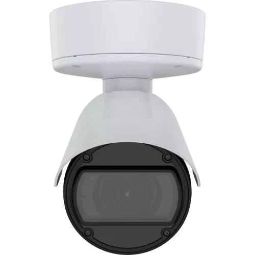 Bullet Camera in white, ceiling mounted with visible lens and IR illumination