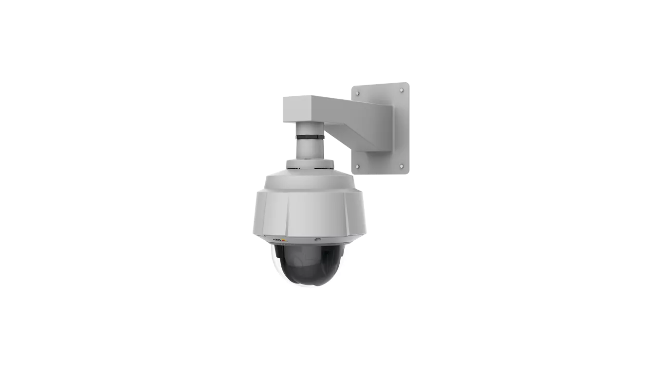 AXIS 1.5" NPS/NPT Male Coupler with IP camera viewed from its left angle