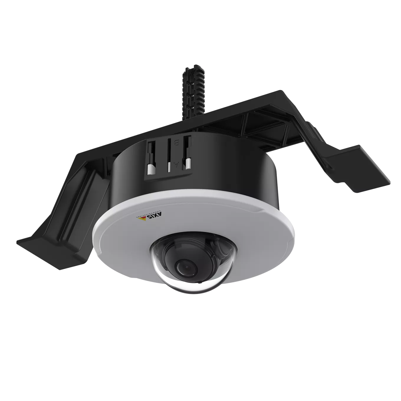 AXIS TM3201 mounted together with AXIS M3065V in the ceiling