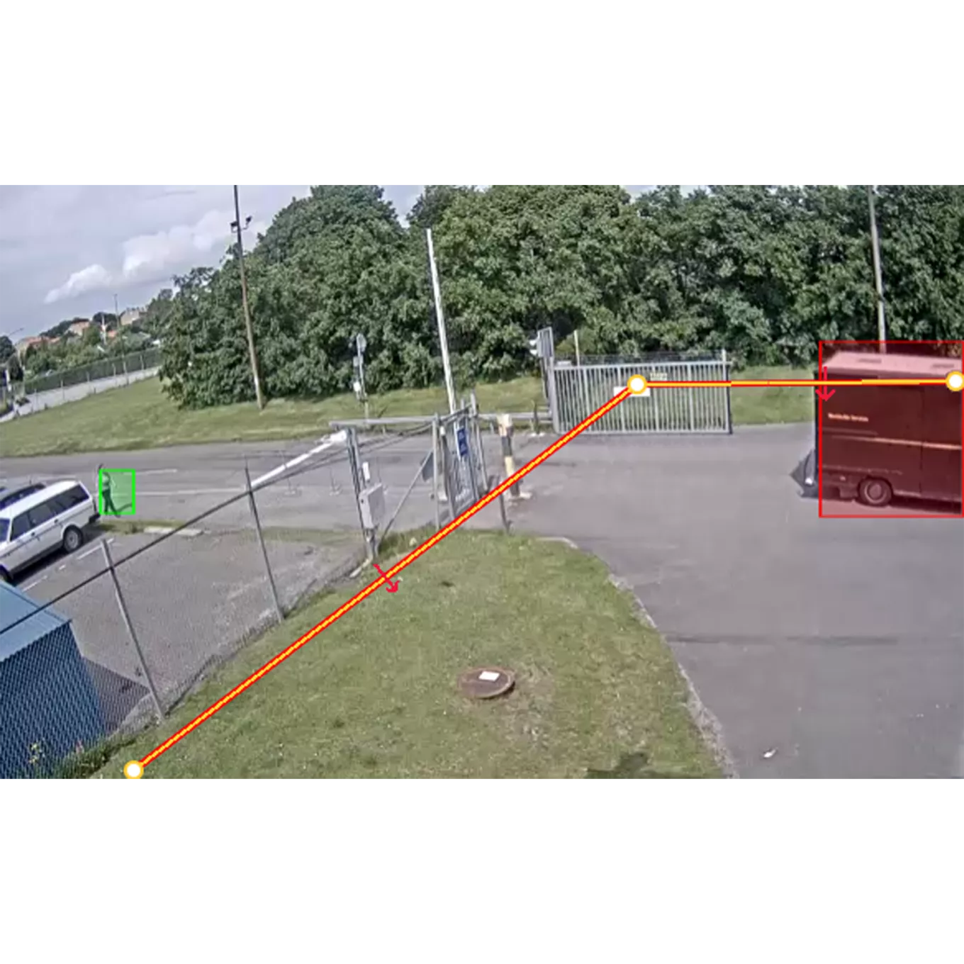 AXIS Fence Guard functionality showing in outdoor environment