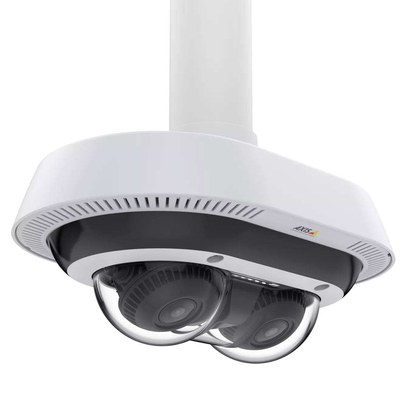 AXIS T94N02D Pendant Kit con P3715-PLVE montado en el techo desde la derecha