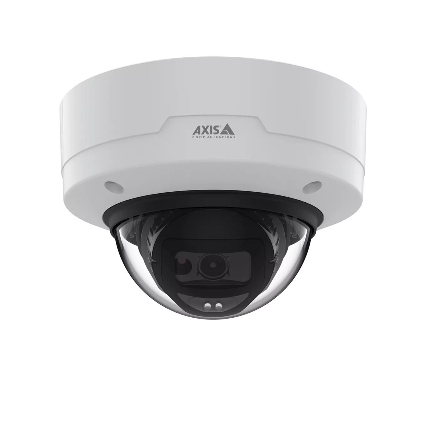 AXIS M3216-LVE in bianco e nero, montato nel soffitto