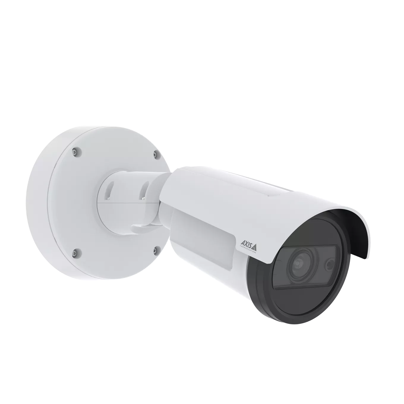 AXIS P1465-LE Bullet Camera w kolorze białym z logo Axis, widok z prawej strony