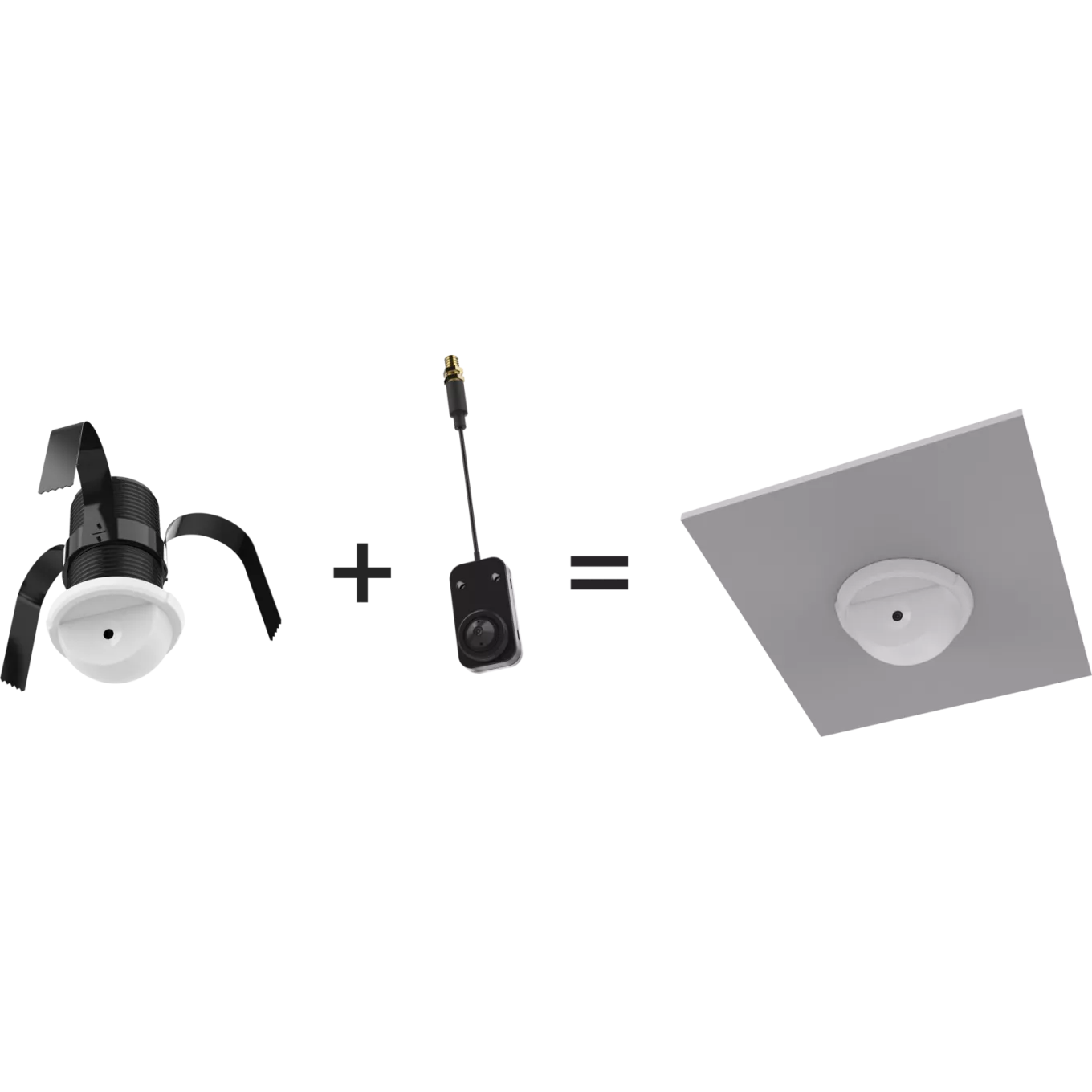 Pinhole image sensor mounted in accessory for ceiling mount