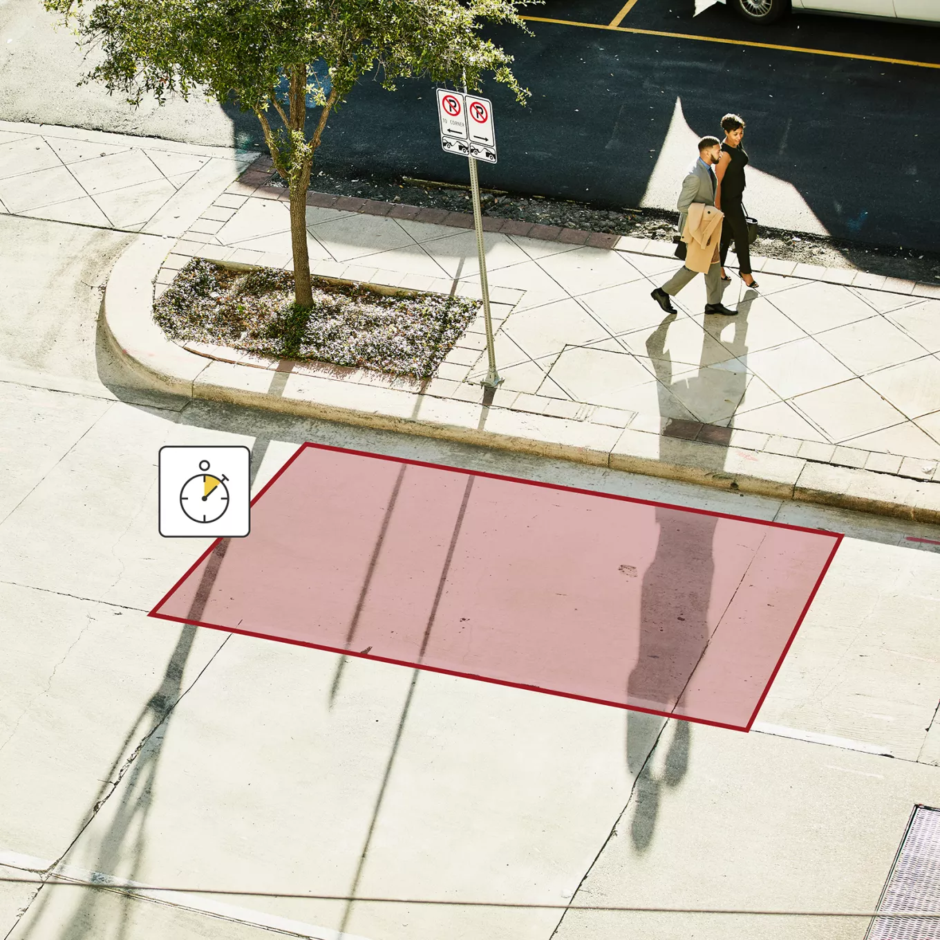 Walking on a sidewalk