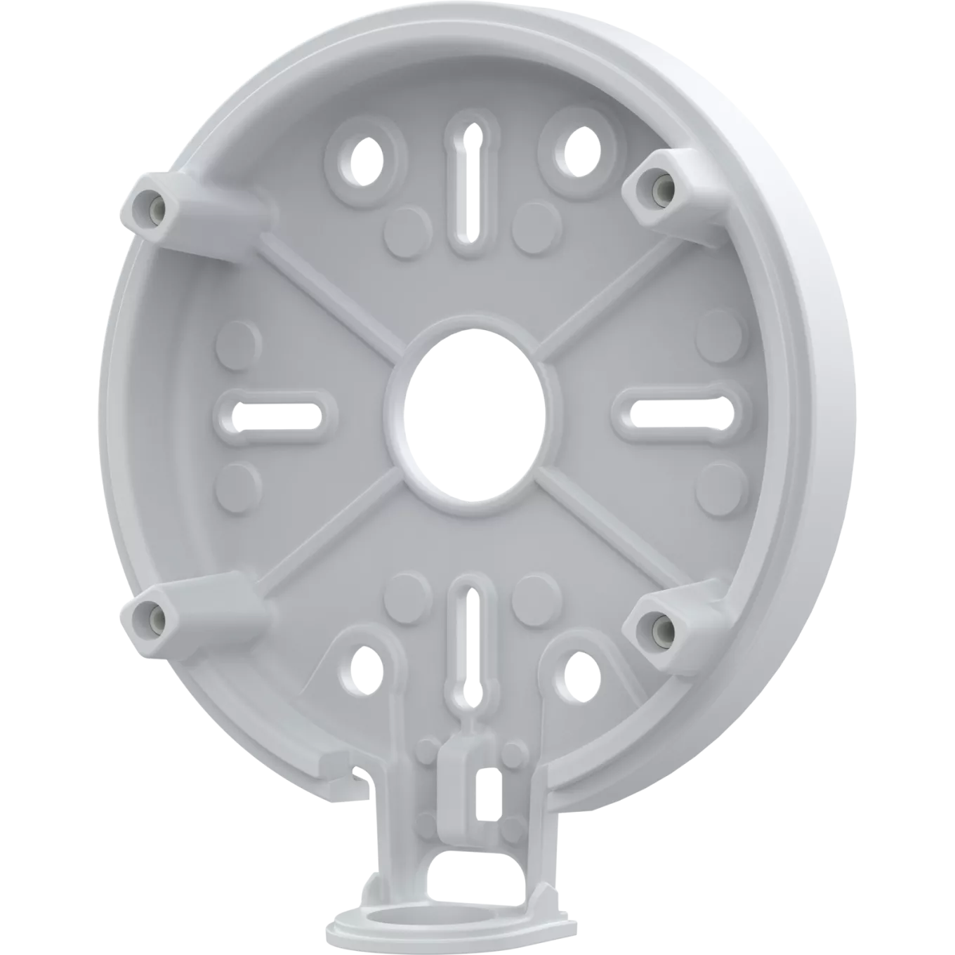 White AXIS TQ1603-E Conduit Back Box viewed from its left