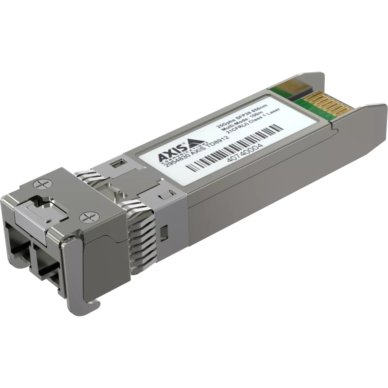AXIS TD8912 SFP28 Module LC.LR viewed from its left angle