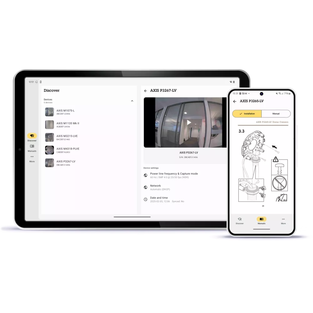 AXIS installer app tablet phone