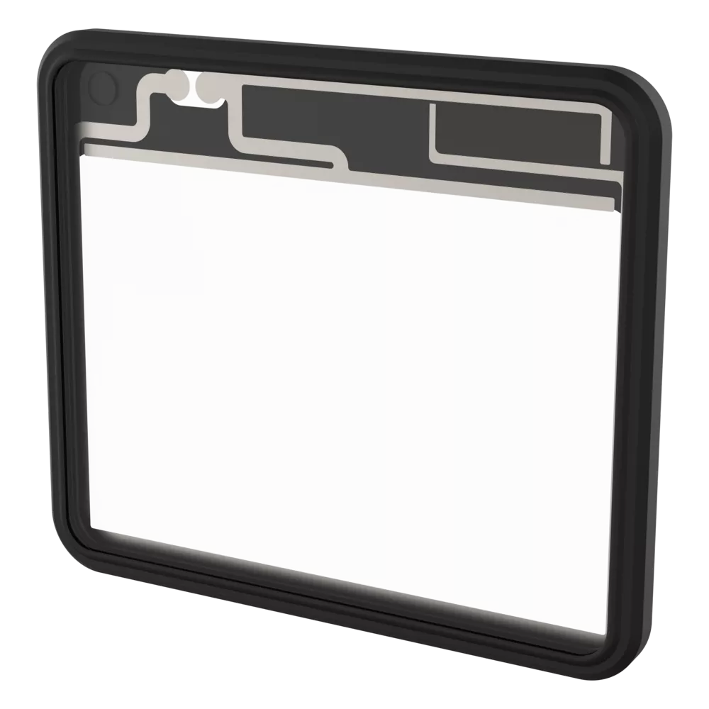 Black AXIS TQ1951-E Front Window Kit viewed from its left angle.