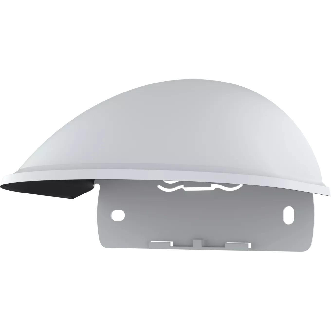 White AXIS TM3827-E Weathershield viewed from its left angle.