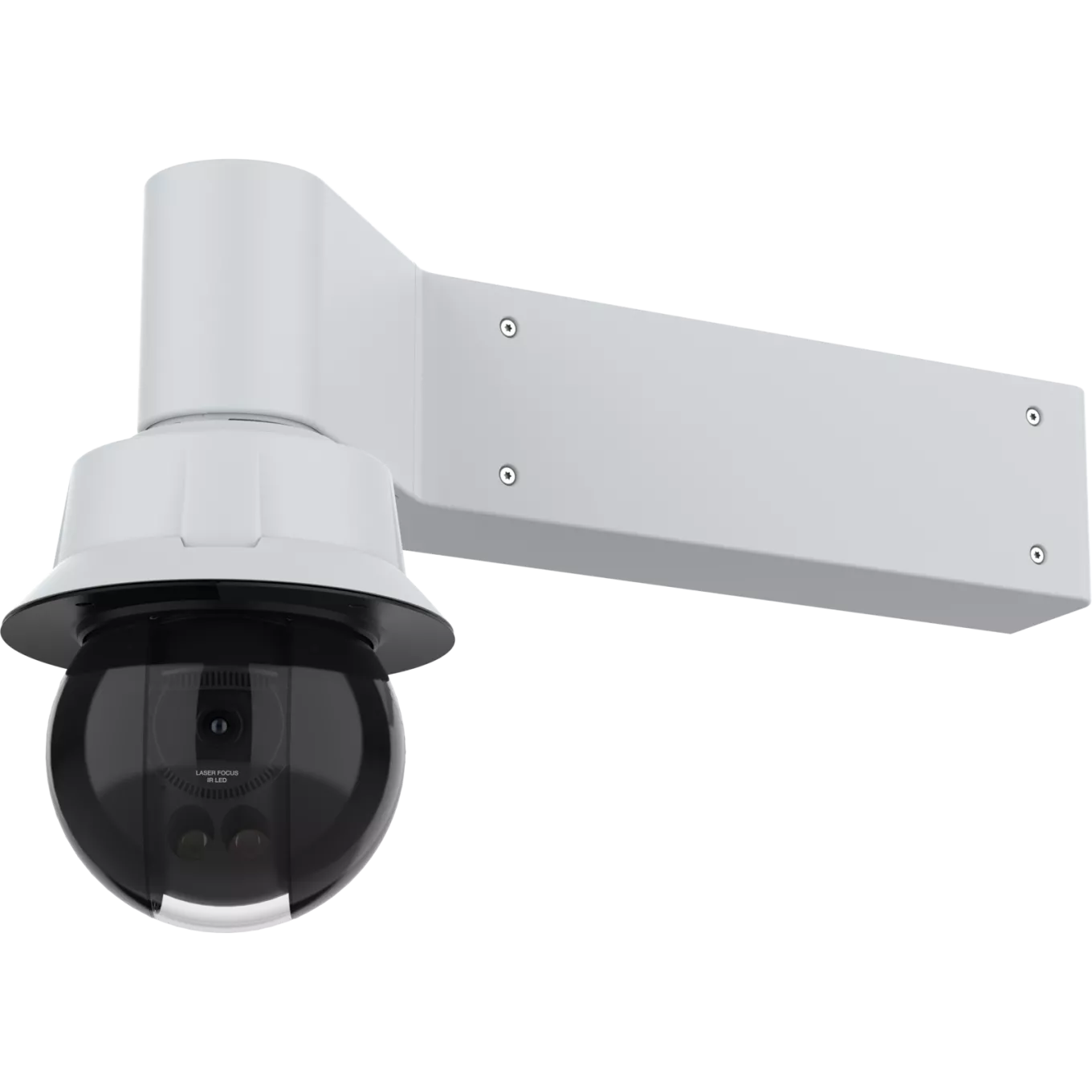 Product image of outer corner mount with a PTZ camera